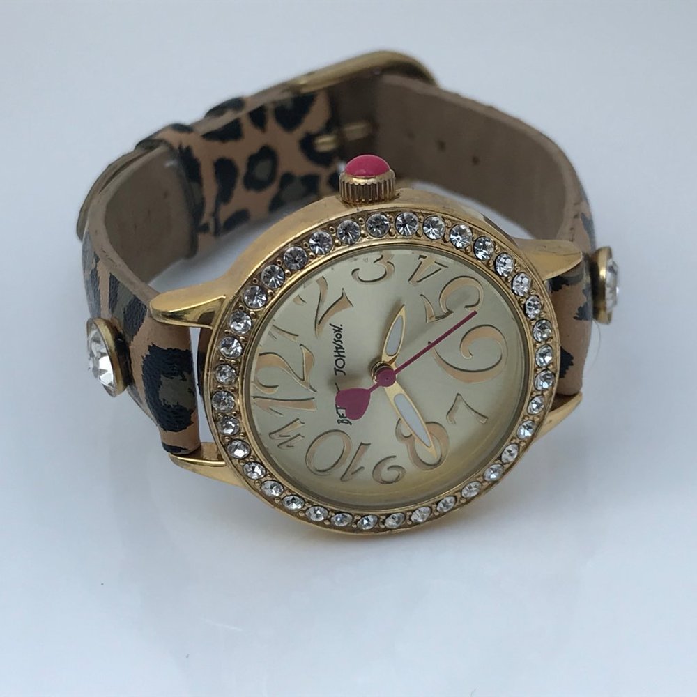 Betsey Johnson Women Watch Leopard Print Vegan Ban - Picture 3 of 11